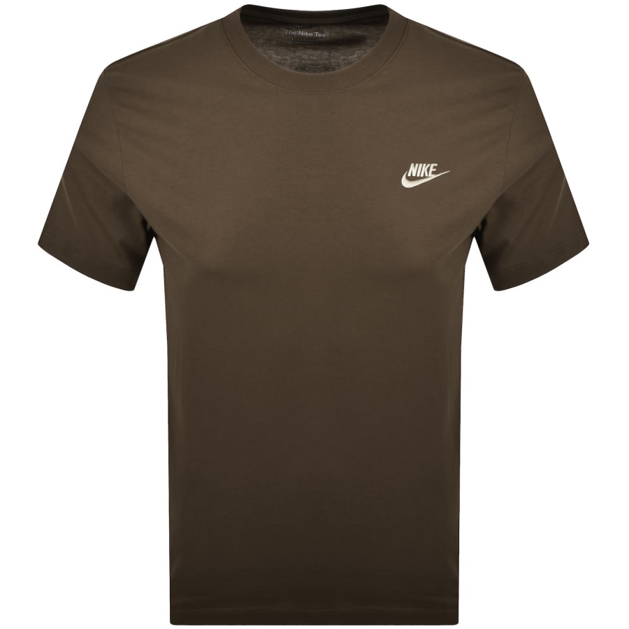 Image number 1 for Nike Crew Neck Club T Shirt Brown