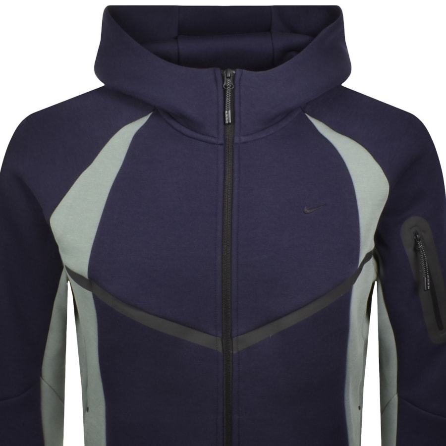 Image number 2 for Nike Tech Windrunner Fleece Hoodie Navy
