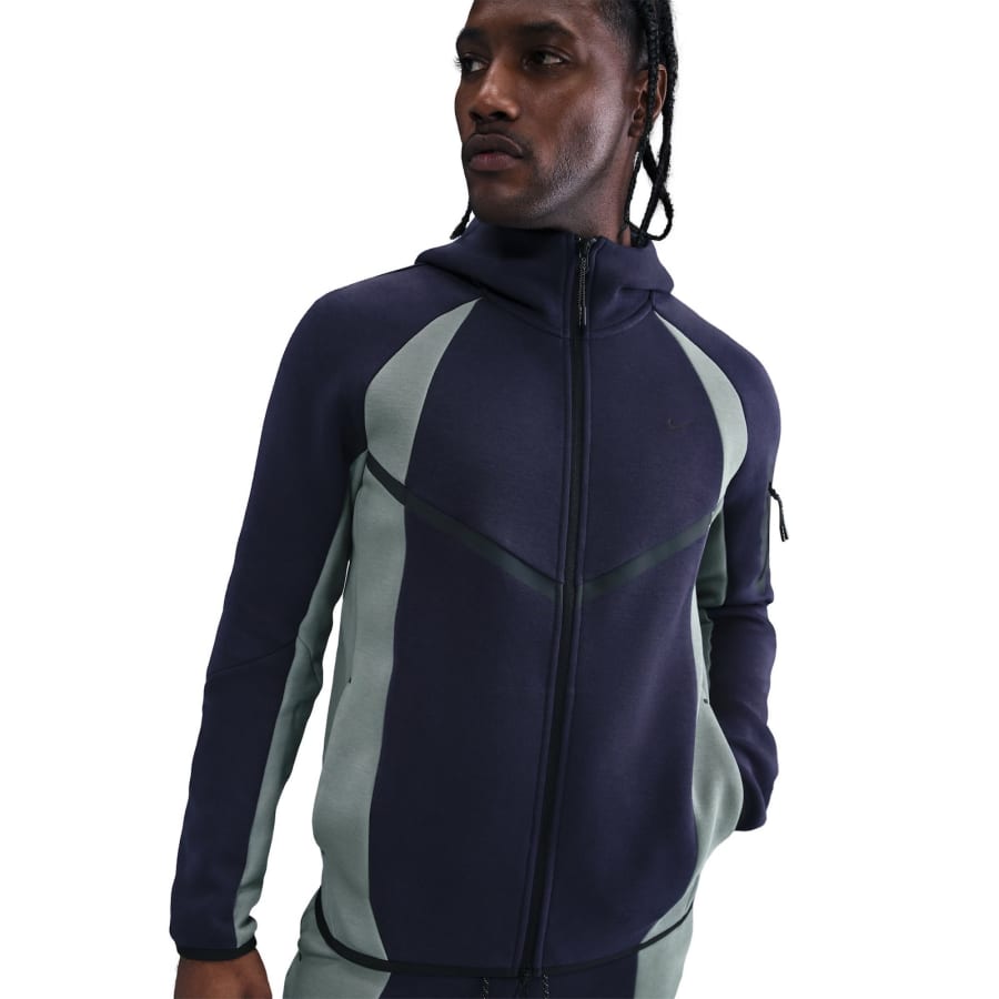 Image number 6 for Nike Tech Windrunner Fleece Hoodie Navy