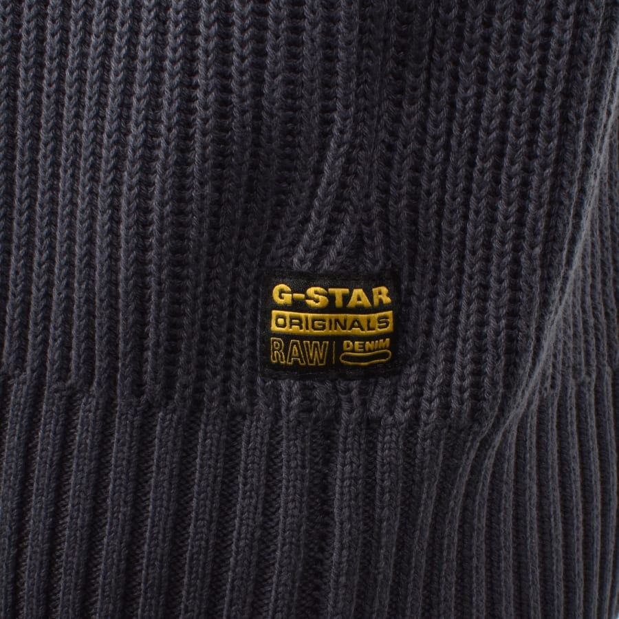 Image number 3 for G-Star Woven Mix Knit Jumper Blue