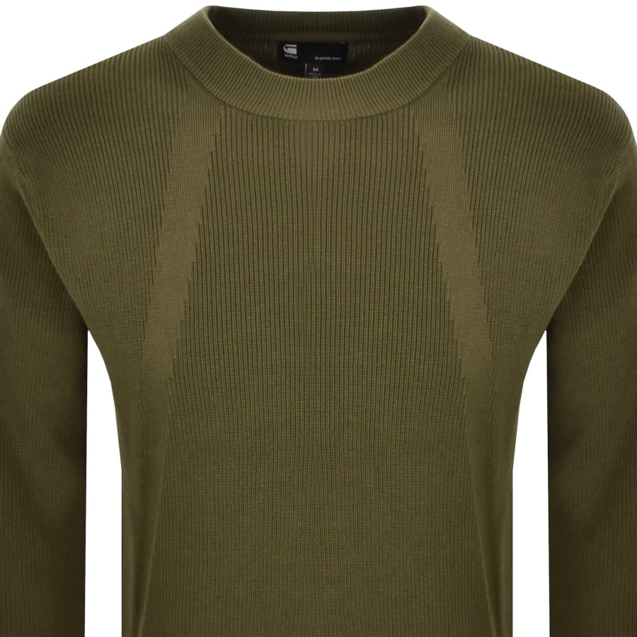 Image number 2 for G-Star Sturcture Mix Knit Jumper Green