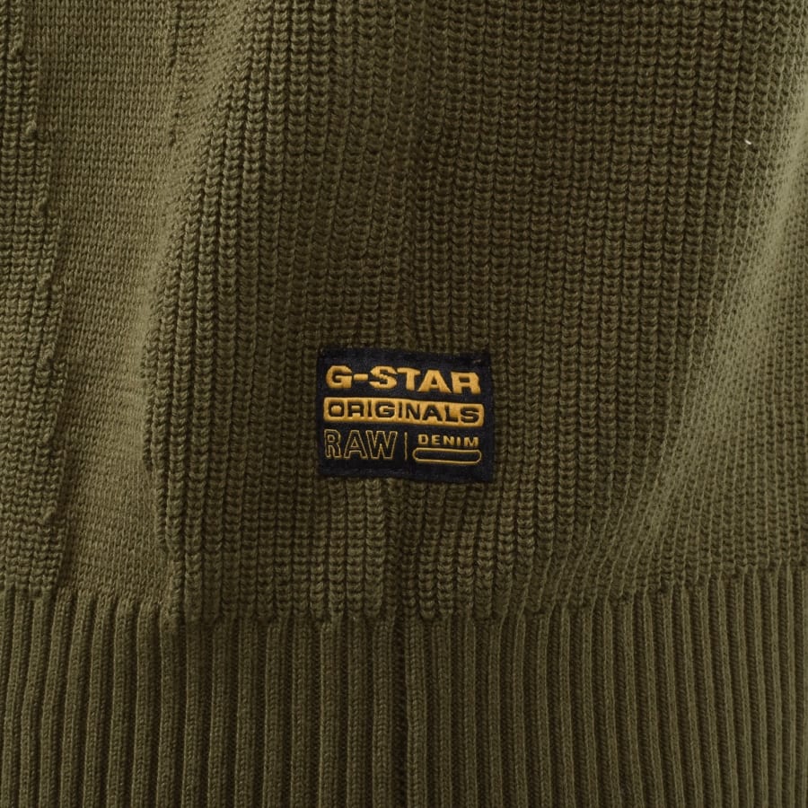 Image number 3 for G-Star Sturcture Mix Knit Jumper Green