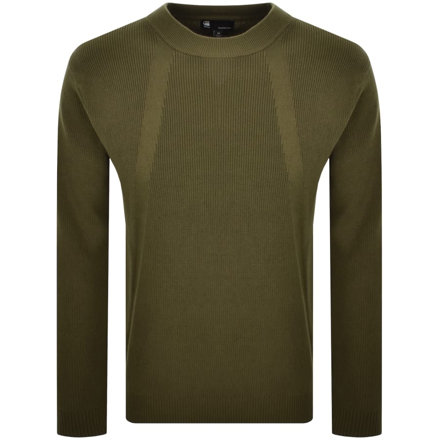 Image number 1 for G-Star Sturcture Mix Knit Jumper Green