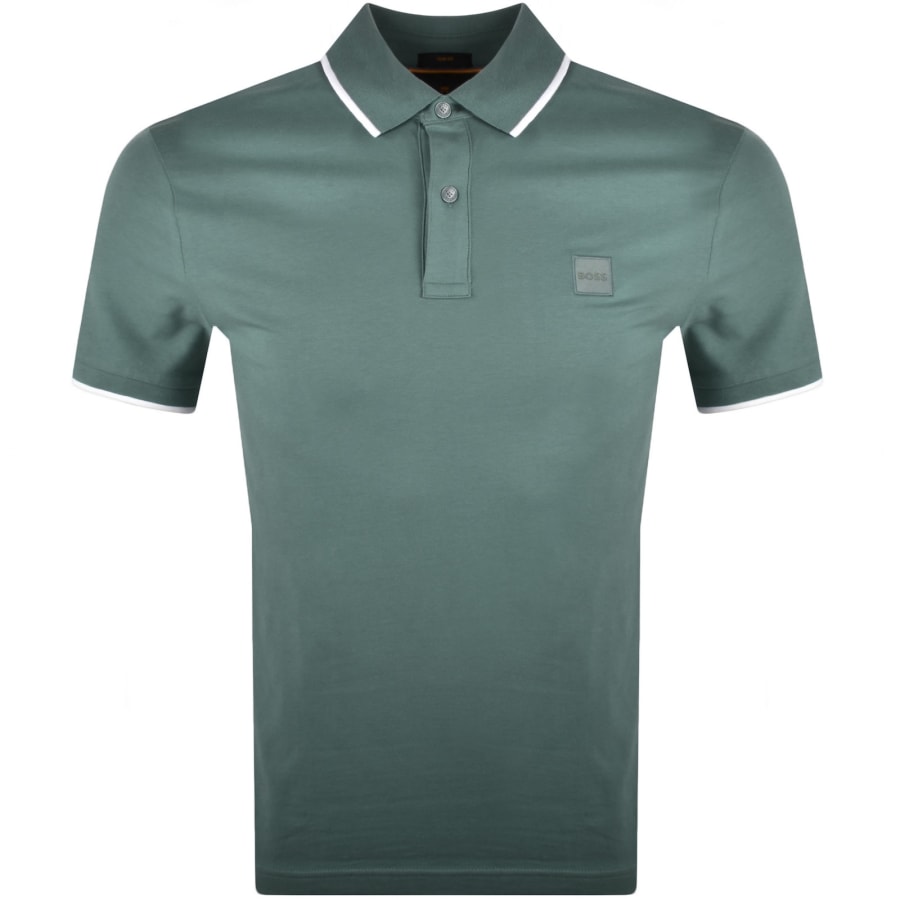 Image number 1 for BOSS Passertip Slim Fit Polo T Shirt Green