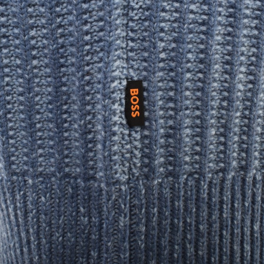 Image number 4 for BOSS Winter Quarter Zip Wool Jumper Blue