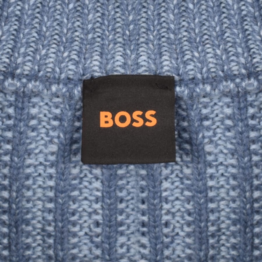 Image number 5 for BOSS Winter Quarter Zip Wool Jumper Blue