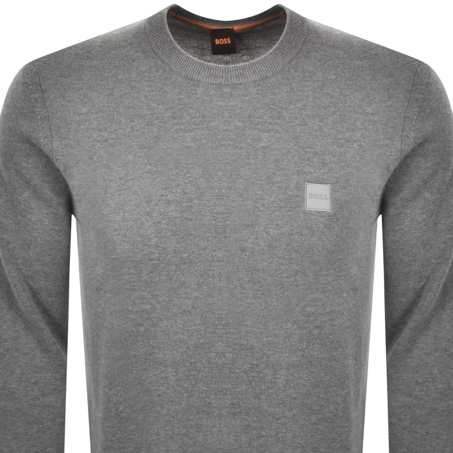 Image number 2 for BOSS Kanovano Knit Jumper Grey