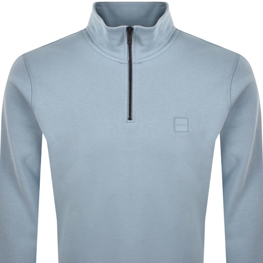 Image number 2 for BOSS Zetrust Quarter Zip Sweatshirt Blue