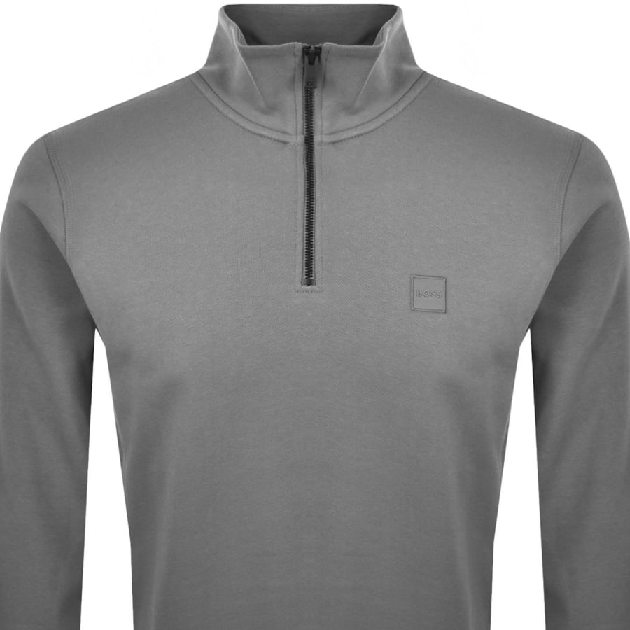 Image number 2 for BOSS Zetrust Quarter Zip Sweatshirt Grey