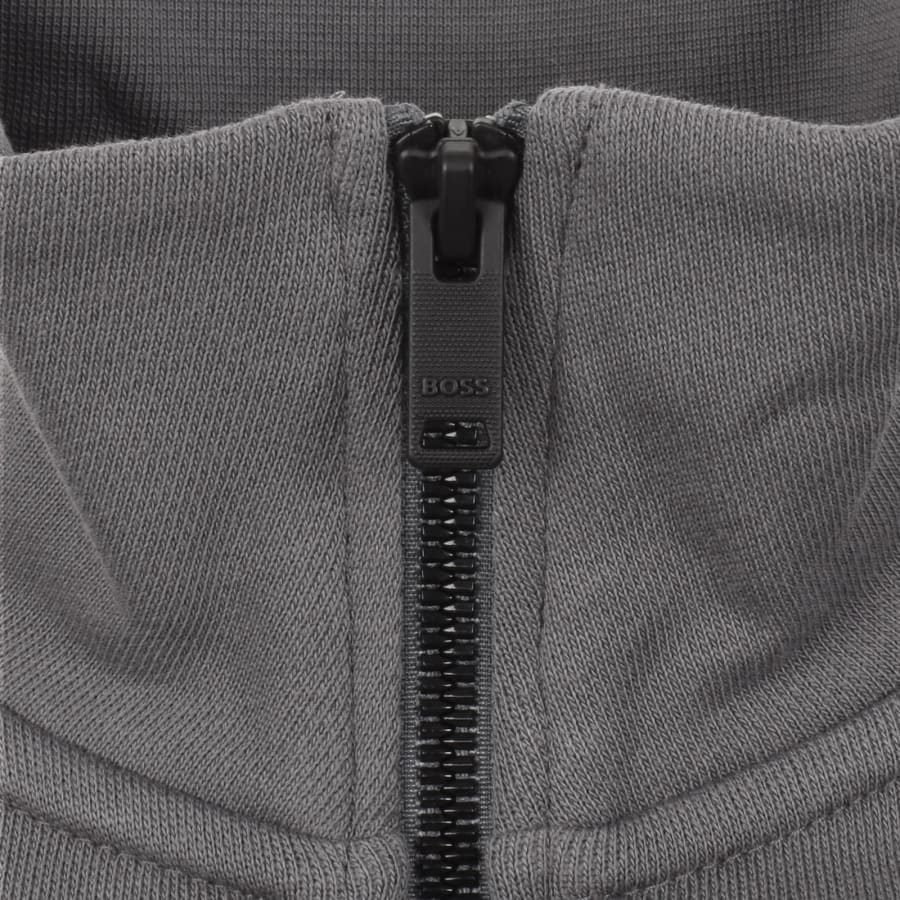 Image number 4 for BOSS Zetrust Quarter Zip Sweatshirt Grey