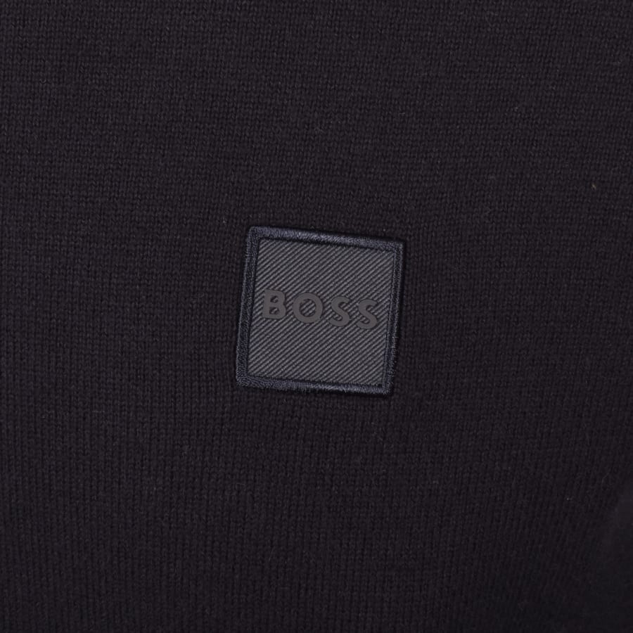 Image number 3 for BOSS Akiro Knit Jumper Navy