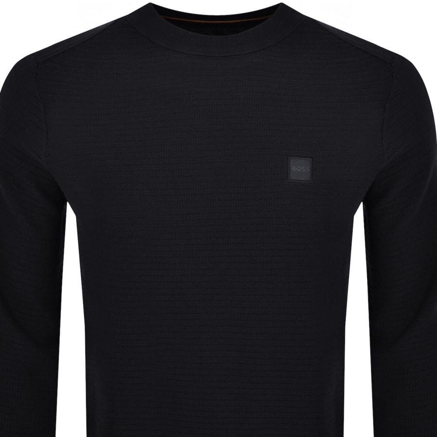 Image number 2 for BOSS Anion Knit Jumper Navy