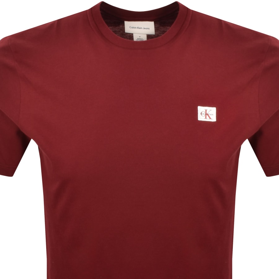 Image number 2 for Calvin Klein Jeans Badge T Shirt Red