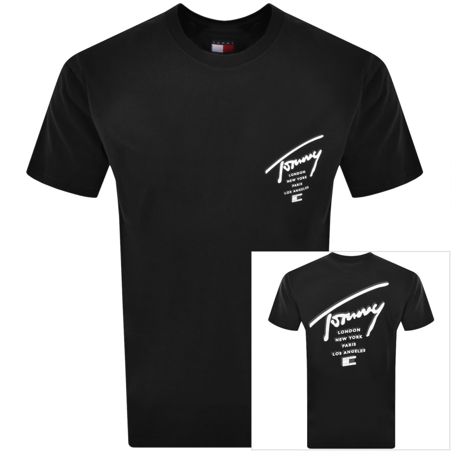 Image number 1 for Tommy Jeans Sign City T Shirt Black
