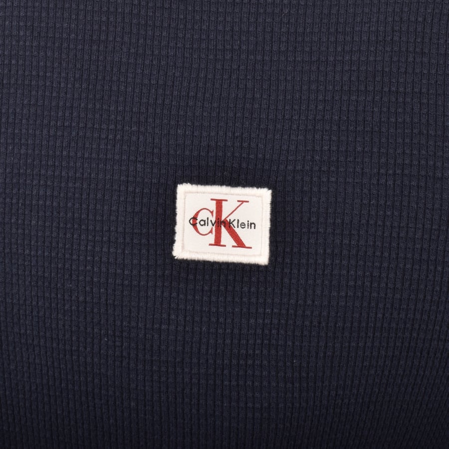 Image number 3 for Calvin Klein Jeans Waffle T Shirt Navy