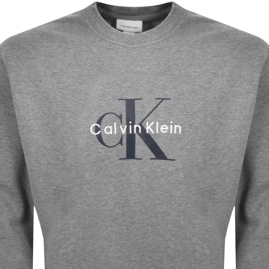 Image number 2 for Calvin Klein Jeans Terry Sweatshirt Grey Heather