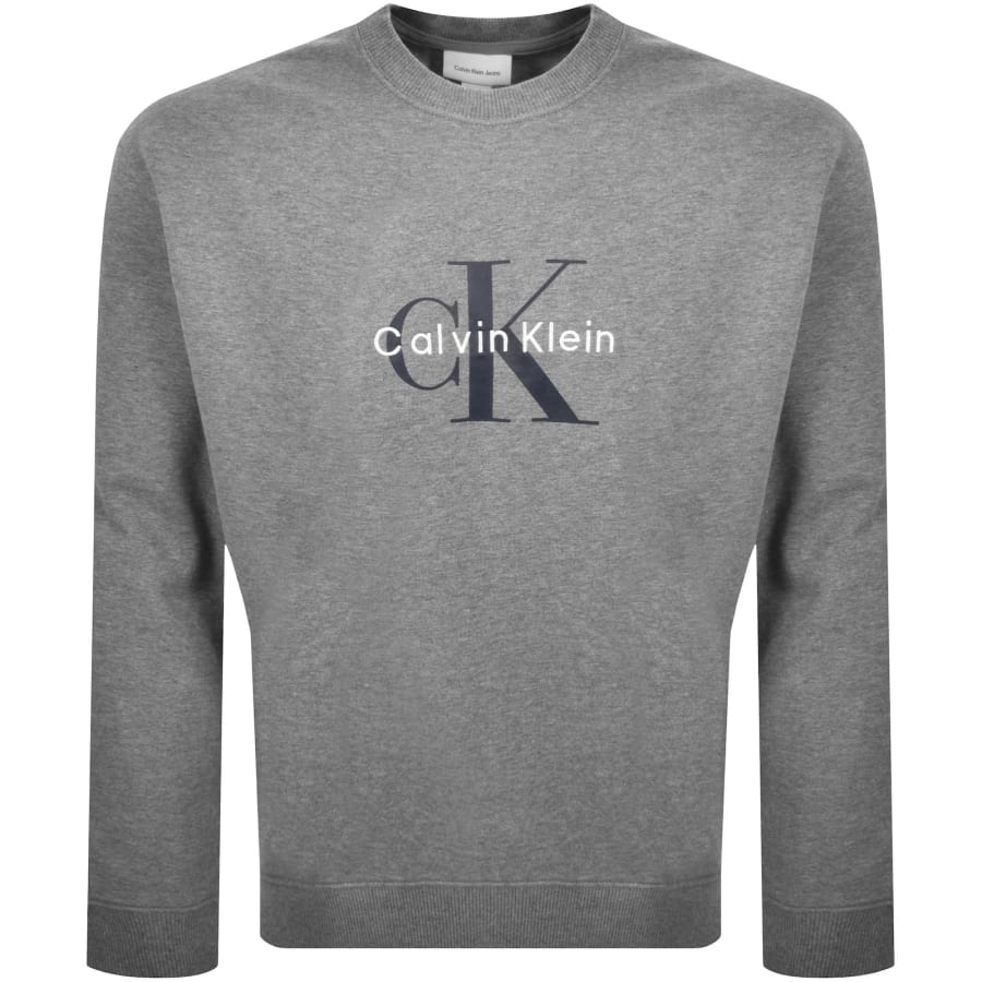 Image number 1 for Calvin Klein Jeans Terry Sweatshirt Grey Heather