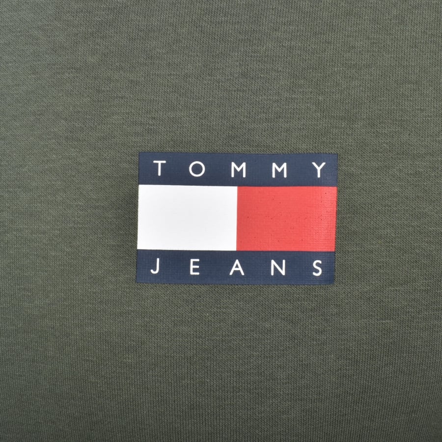 Image number 3 for Tommy Jeans Essential Flag Logo Hoodie Green