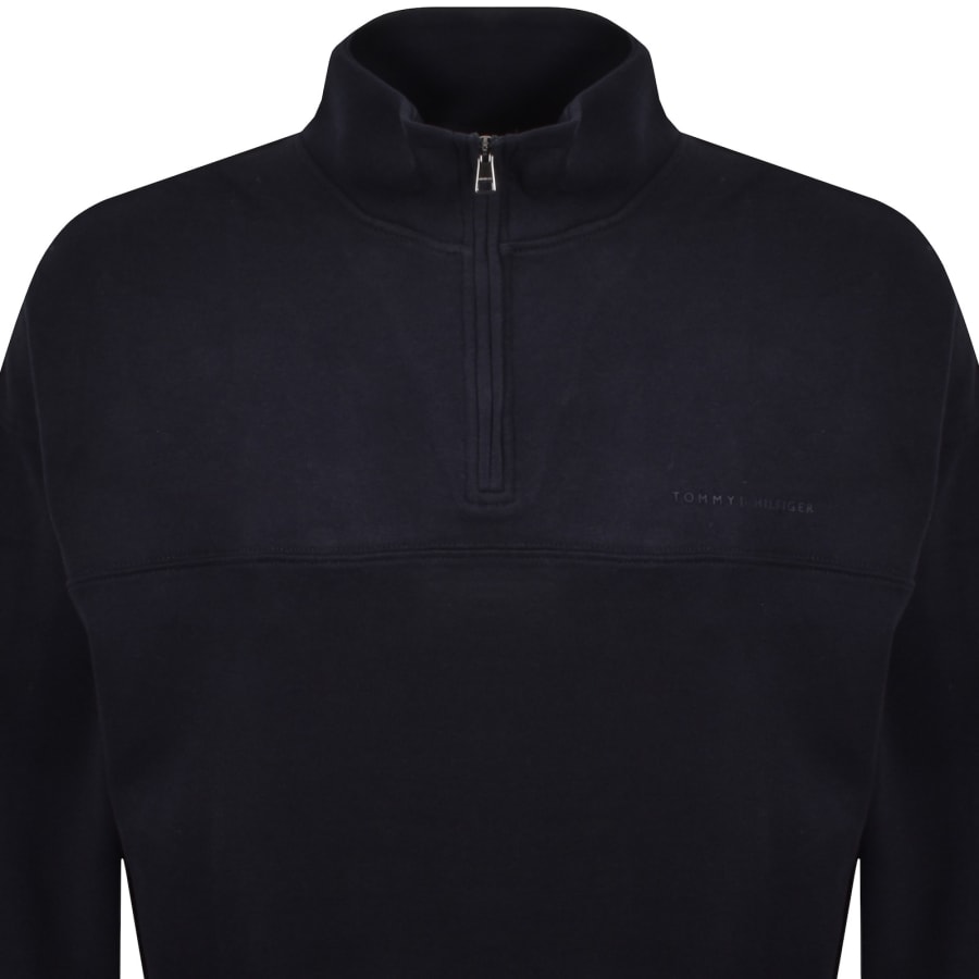 Image number 2 for Tommy Hilfiger Lounge Half Zip Sweatshirt Navy