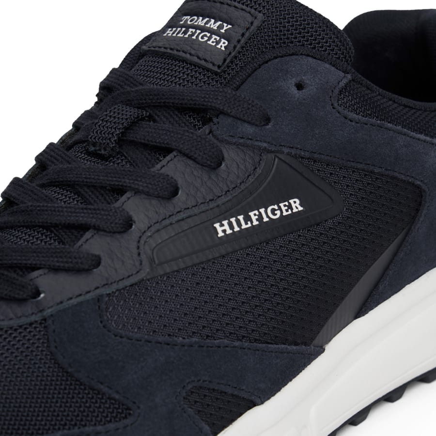 Image number 4 for Tommy Hilfiger Runner Mix Trainers Blue