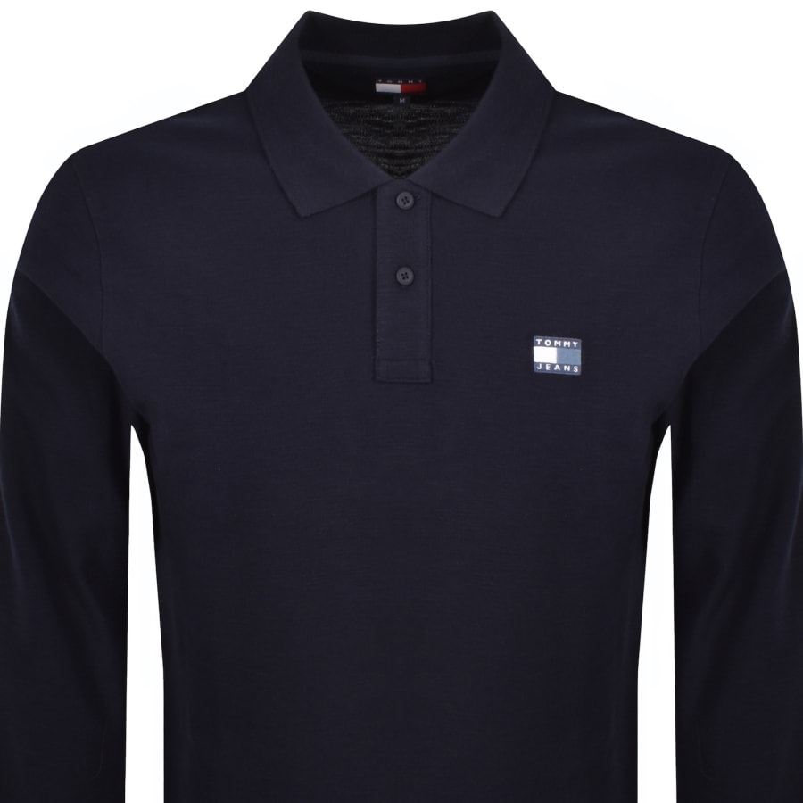 Image number 2 for Tommy Jeans Badge Polo T Shirt Navy