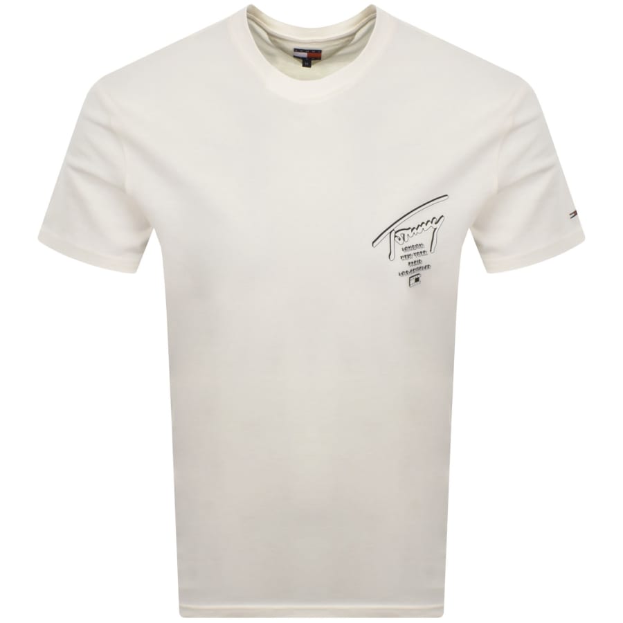 Image number 2 for Tommy Jeans Sign City T Shirt White