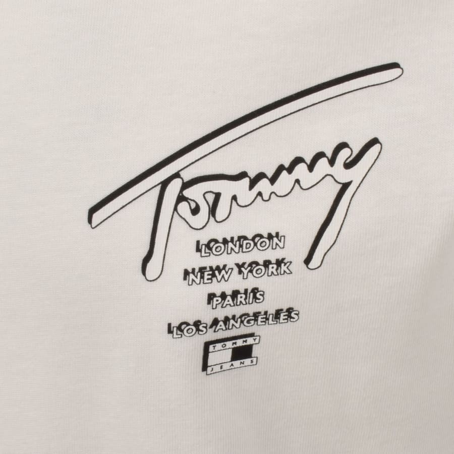 Image number 4 for Tommy Jeans Sign City T Shirt White