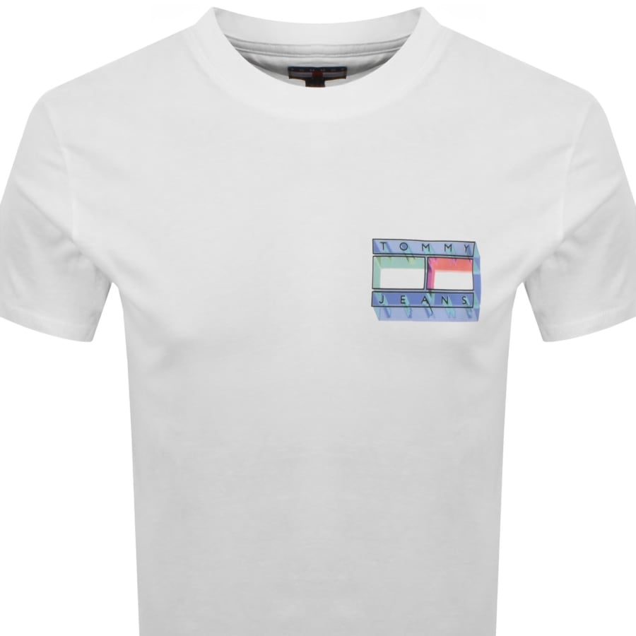 Image number 3 for Tommy Jeans DNA Flag Graphic T Shirt Ecru