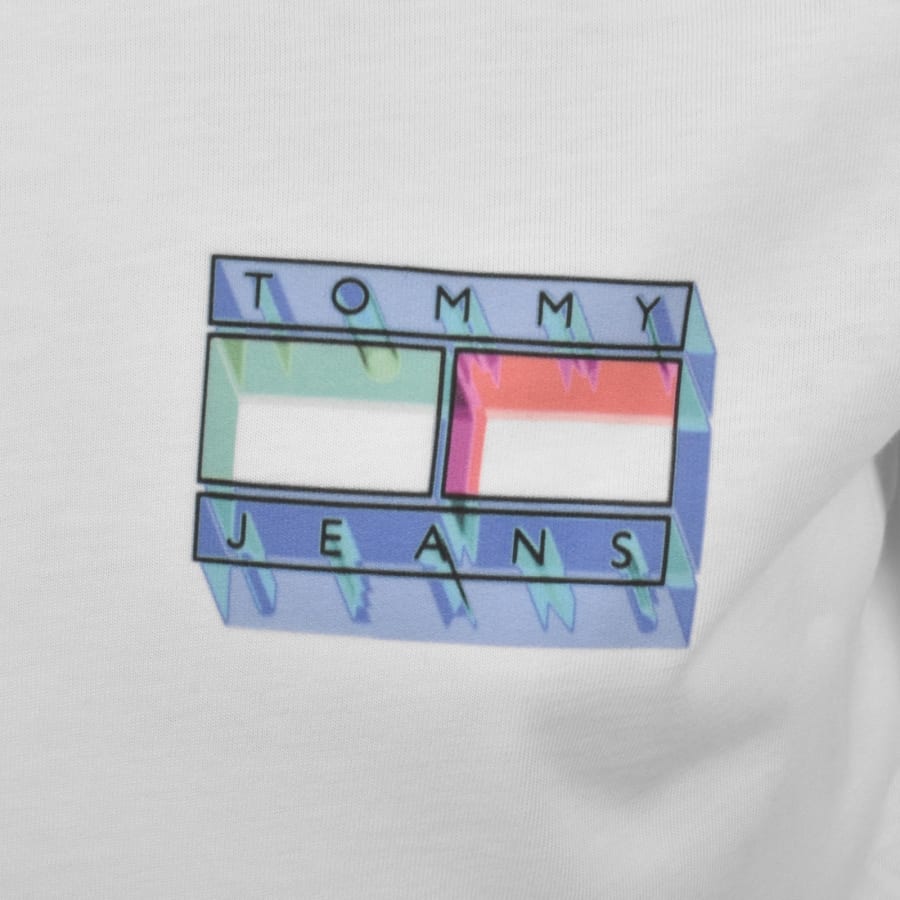Image number 4 for Tommy Jeans DNA Flag Graphic T Shirt Ecru