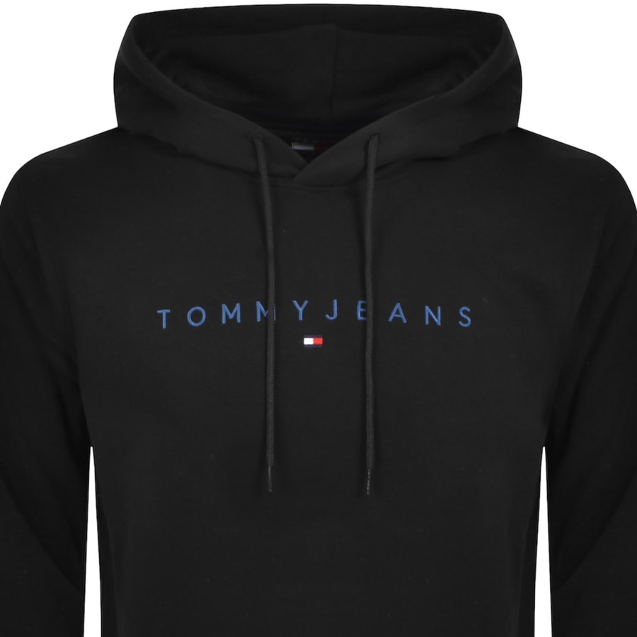 Image number 2 for Tommy Jeans Linear Flag Logo Hoodie Black