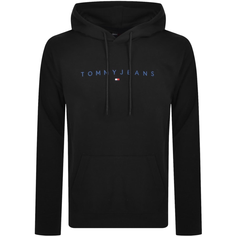 Image number 1 for Tommy Jeans Linear Flag Logo Hoodie Black
