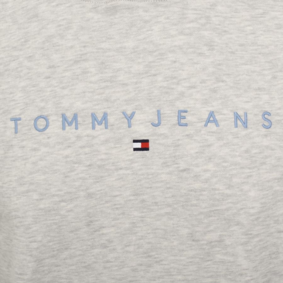 Image number 3 for Tommy Jeans Linear Flag Logo Hoodie Grey