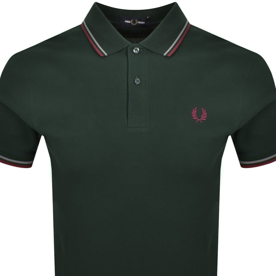 Image number 2 for Fred Perry Twin Tipped Polo T Shirt Green