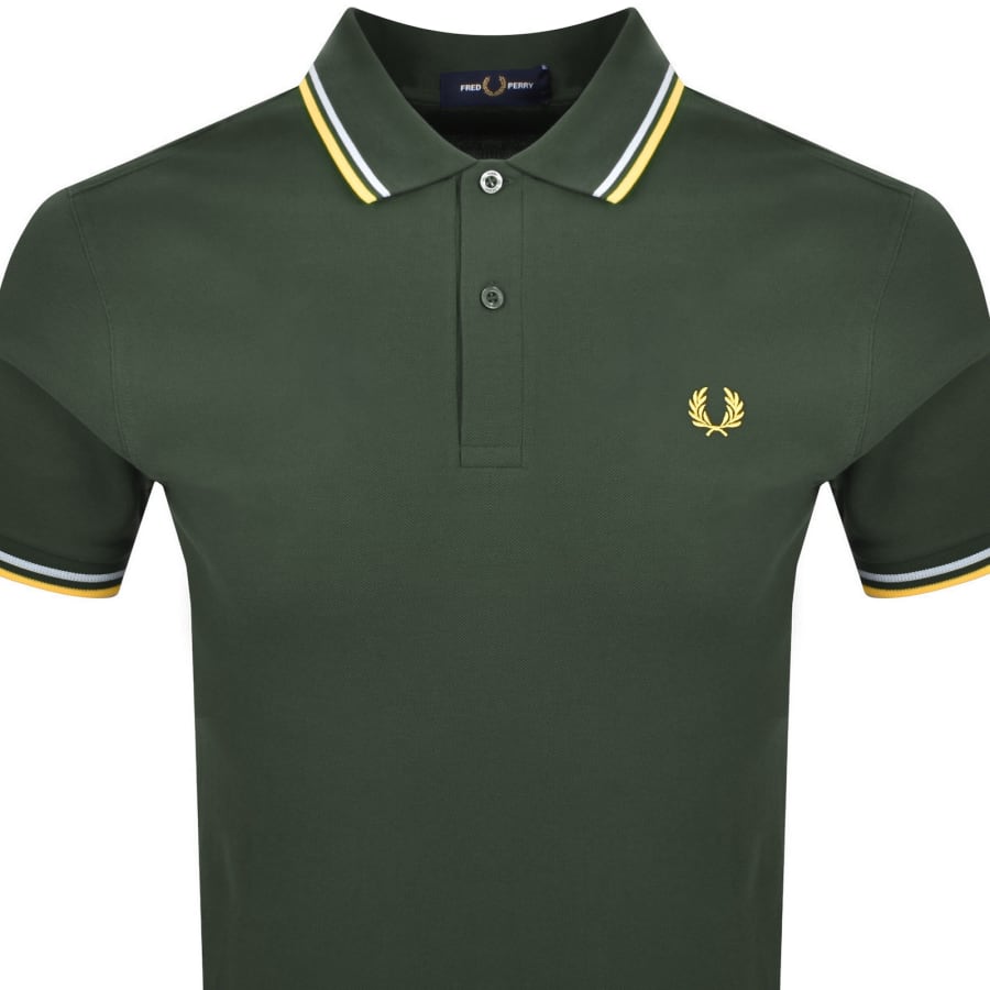 Image number 2 for Fred Perry Twin Tipped Polo Hunting Green