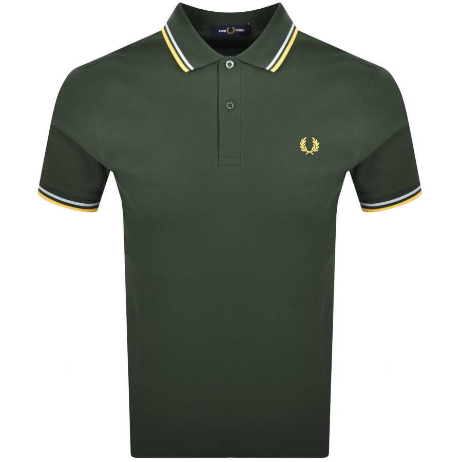 Image number 1 for Fred Perry Twin Tipped Polo Hunting Green