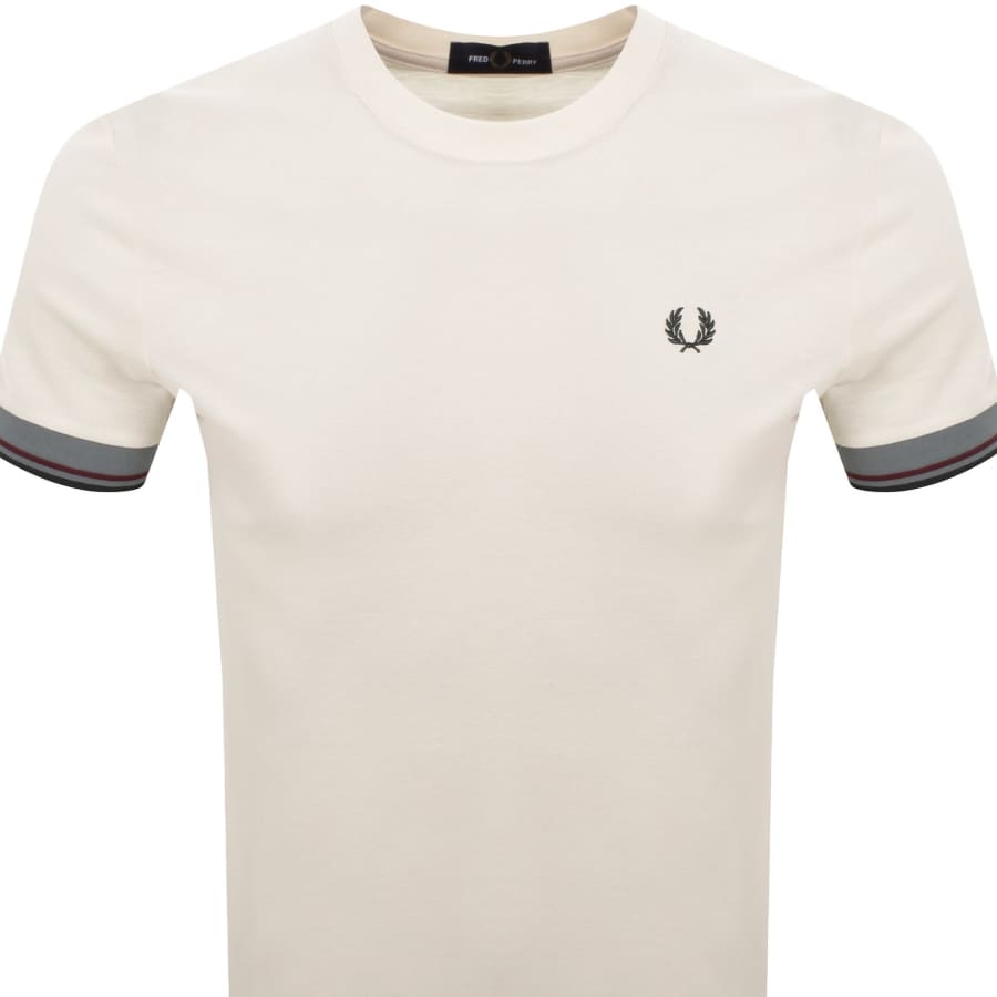 Image number 2 for Fred Perry Twin Tipped Cuff T Shirt Ecru