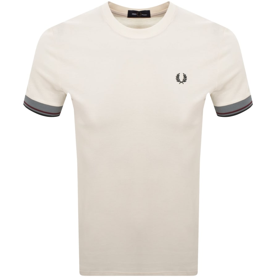Image number 1 for Fred Perry Twin Tipped Cuff T Shirt Ecru