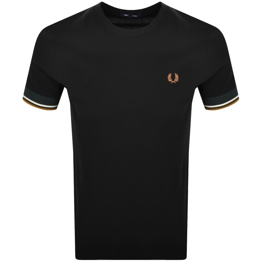 Image number 1 for Fred Perry Twin Tipped Cuff T Shirt Black
