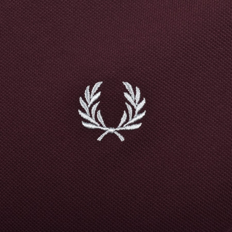 Image number 3 for Fred Perry Twin Tipped Cuff T Shirt Burgundy
