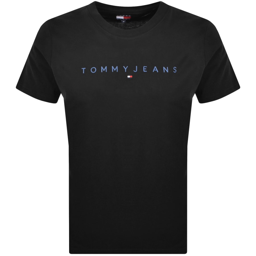 Image number 1 for Tommy Jeans Linear Logo T Shirt Black