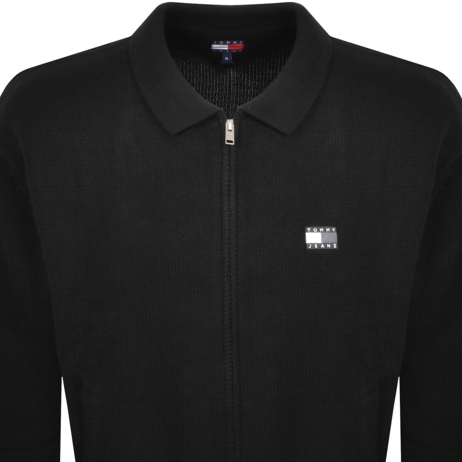 Image number 2 for Tommy Jeans Full Zip Knit Jumper Black
