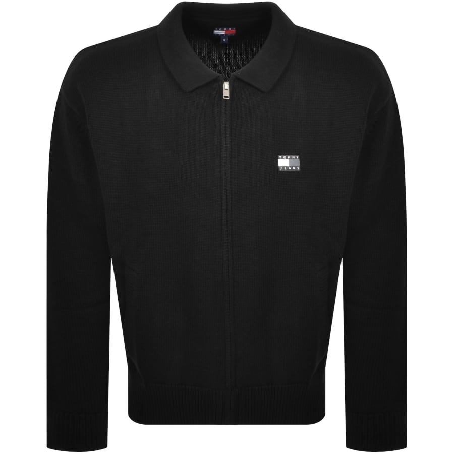 Image number 1 for Tommy Jeans Full Zip Knit Jumper Black