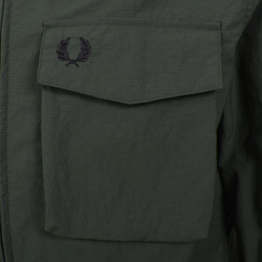 Image number 3 for Fred Perry Ripstop Pocket Overshirt Green