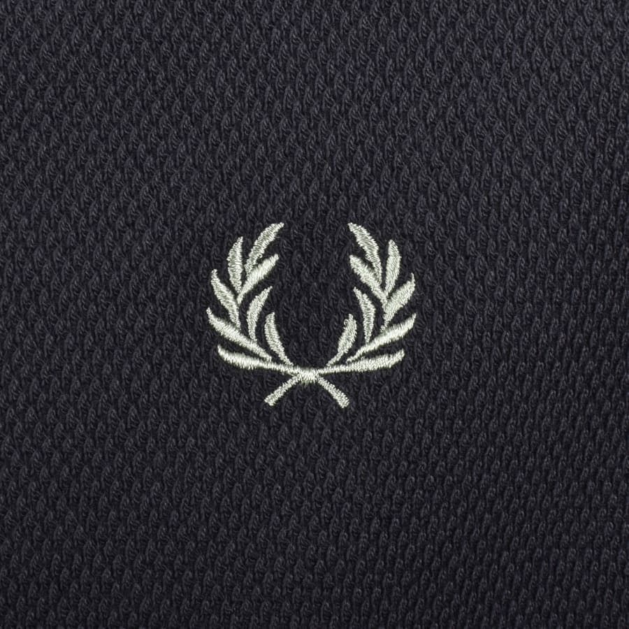 Image number 3 for Fred Perry Texture Knit Cardigan Navy