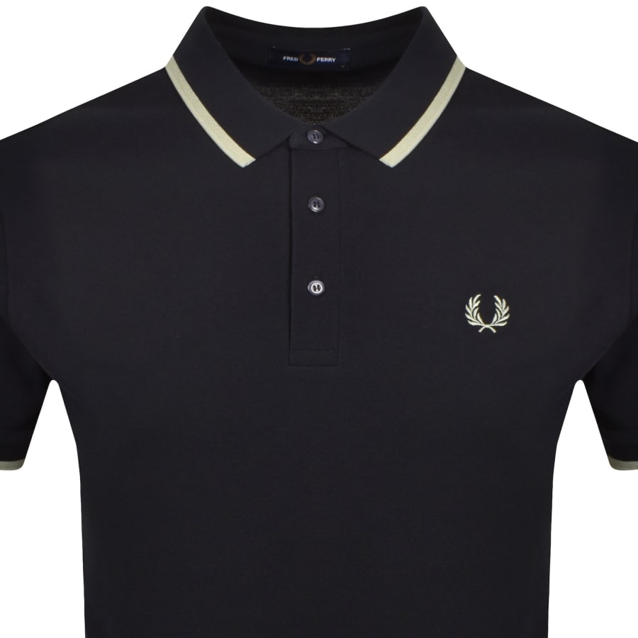 Image number 2 for Fred Perry Tipped Polo T Shirt Navy