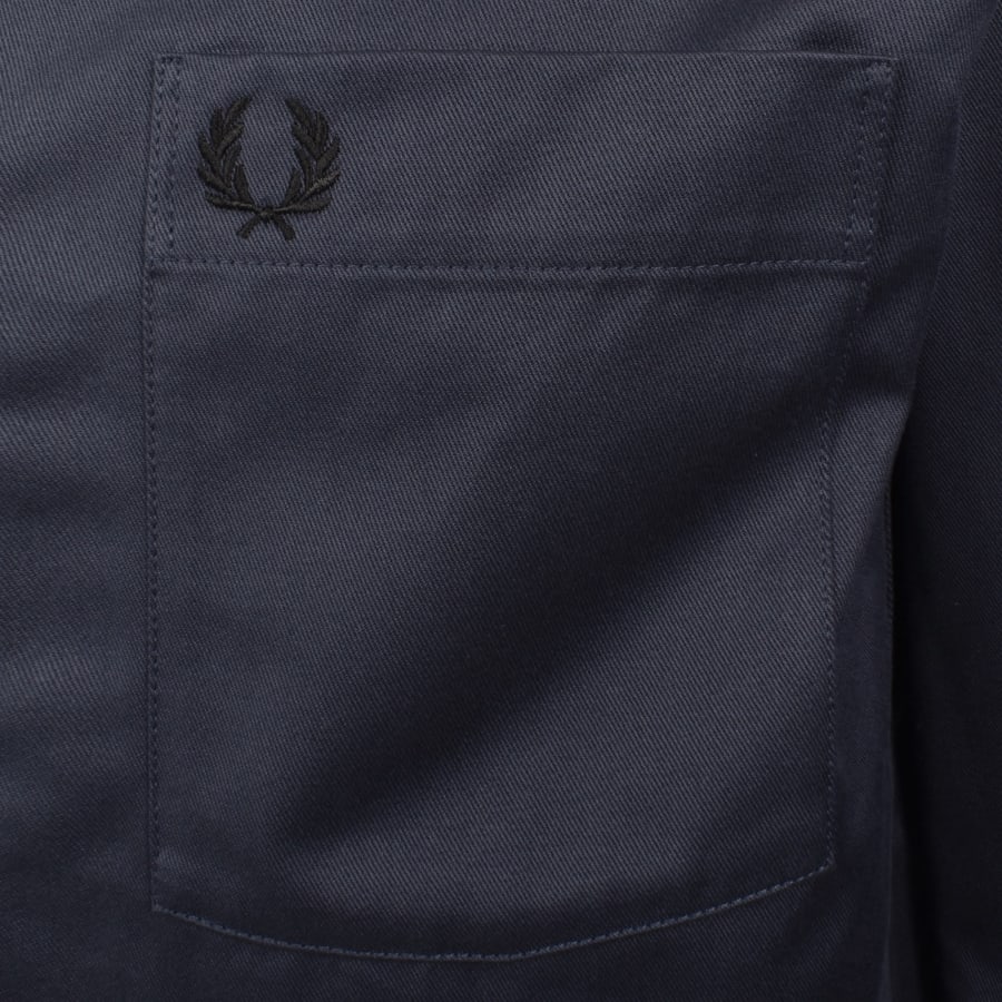 Image number 3 for Fred Perry Twill Overshirt Blue