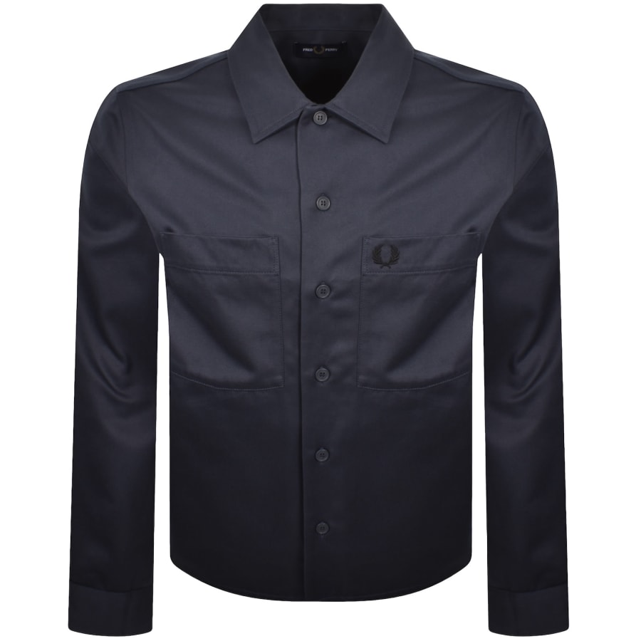 Image number 1 for Fred Perry Twill Overshirt Blue