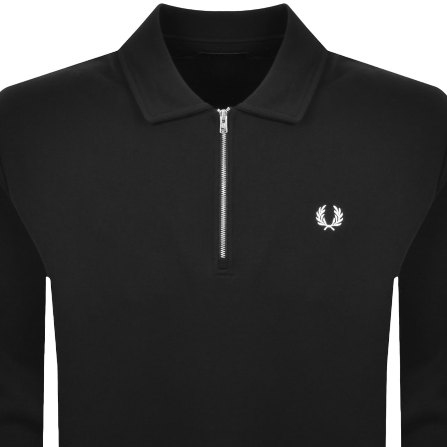 Image number 2 for Fred Perry Collared Sweatshirt Black