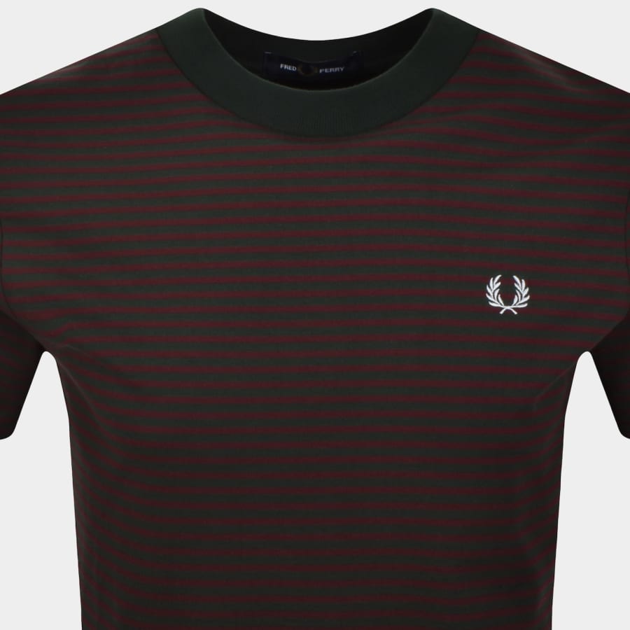 Image number 2 for Fred Perry Fine Stripe T Shirt Green