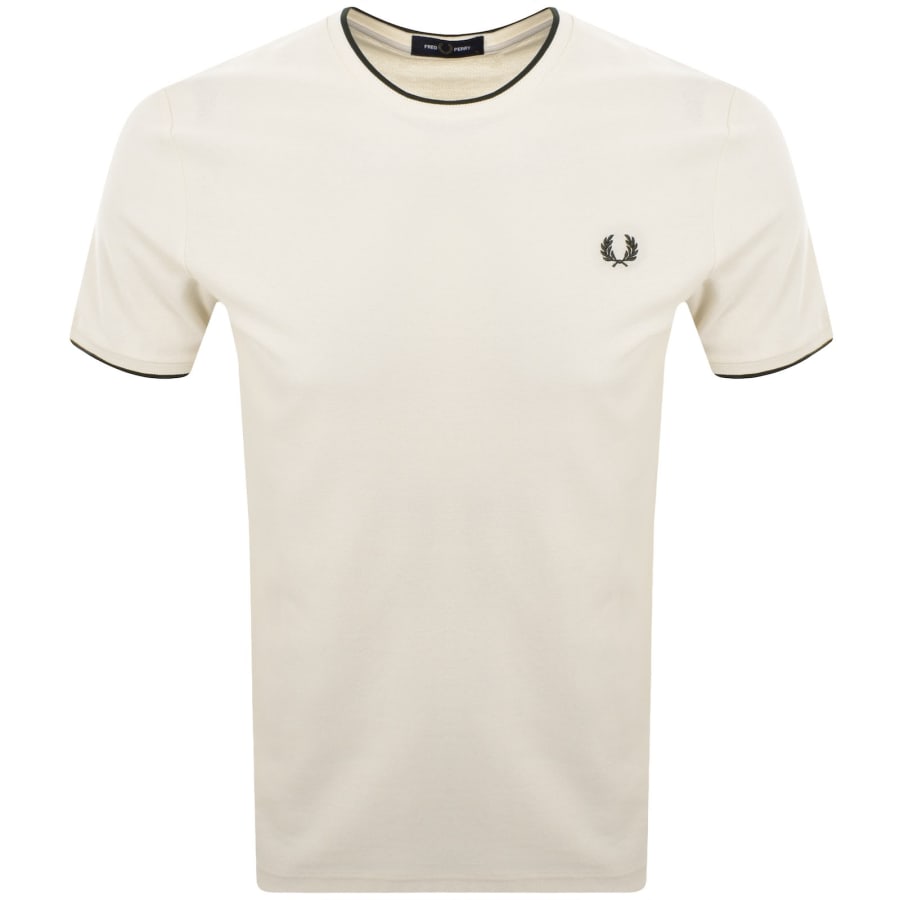 Image number 1 for Fred Perry Crepe Pique T Shirt Cream